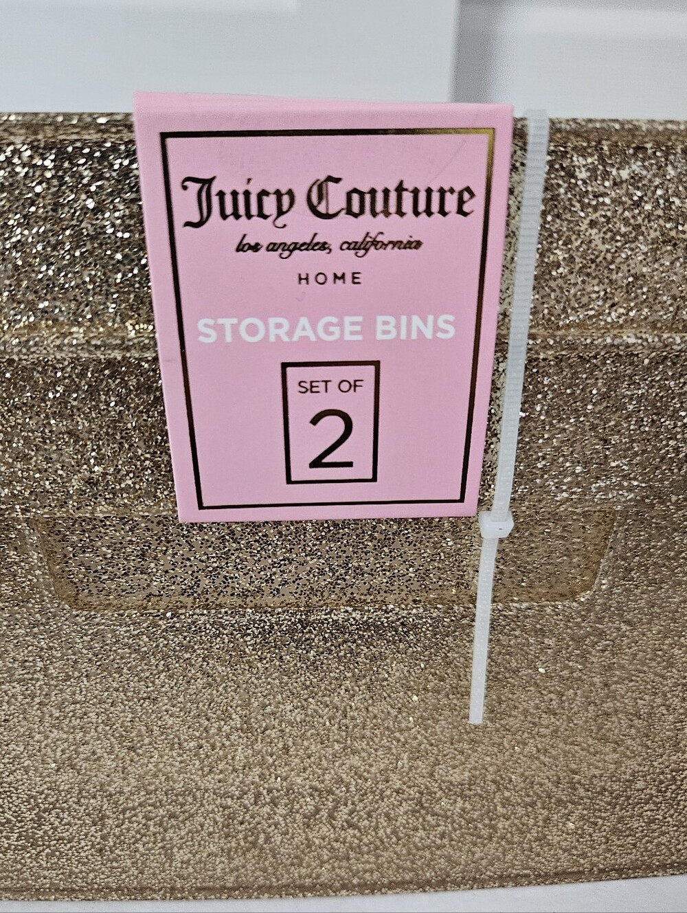 Juicy Couture NWT Set Of 2 Glitter Storage Bins - Picture 2 of 4